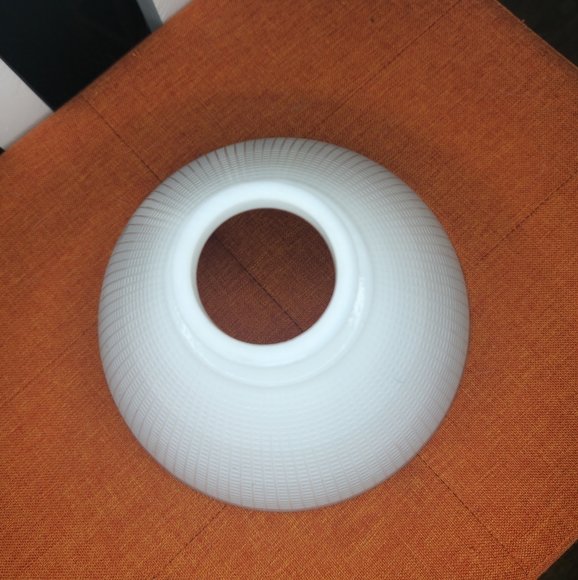 Waffle Light SHADE Vintage 8" White Milk Glass Floor Lamp Torchiere Diffuser - Picture 4 of 4